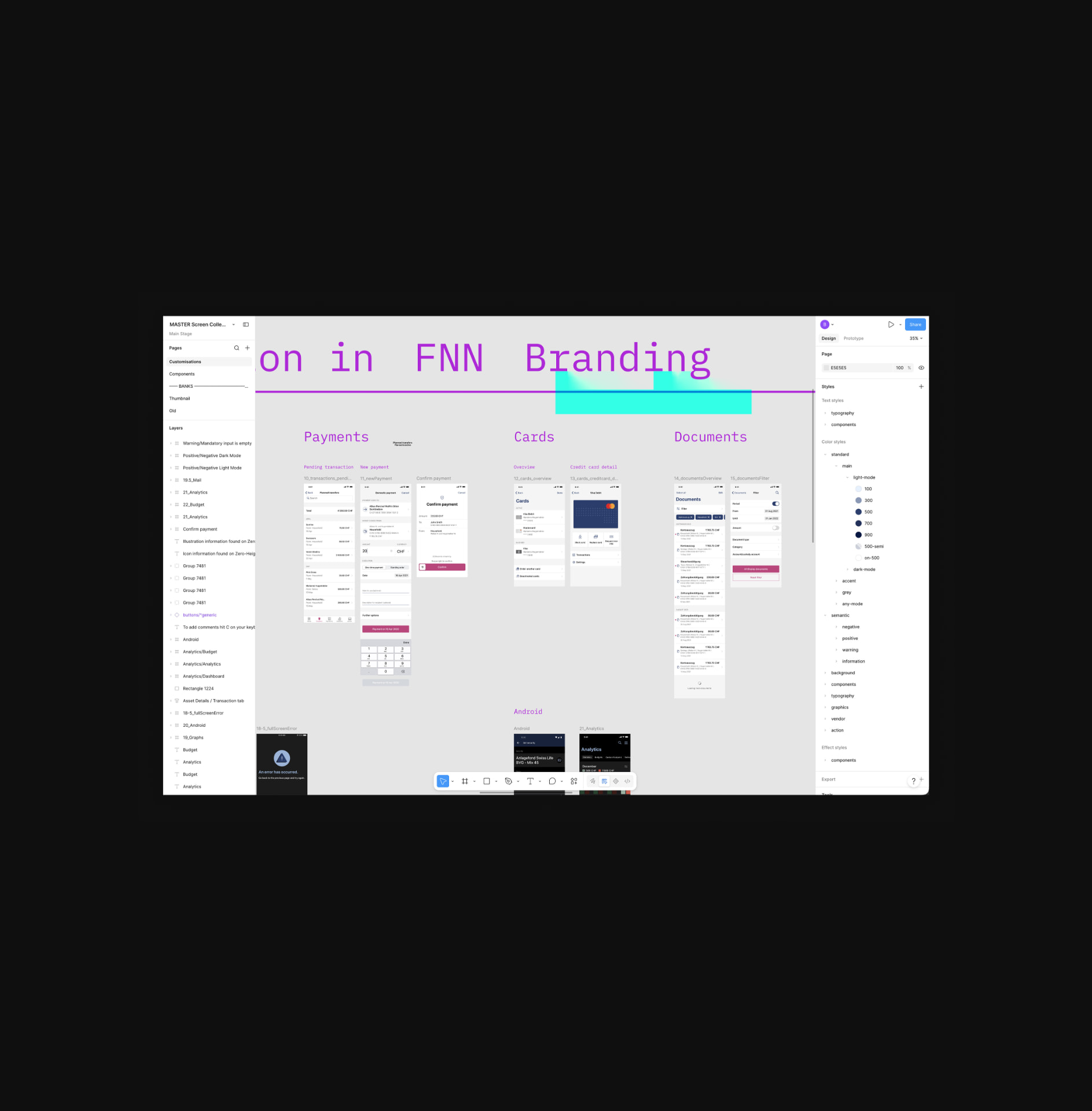 FNN branding design workspace