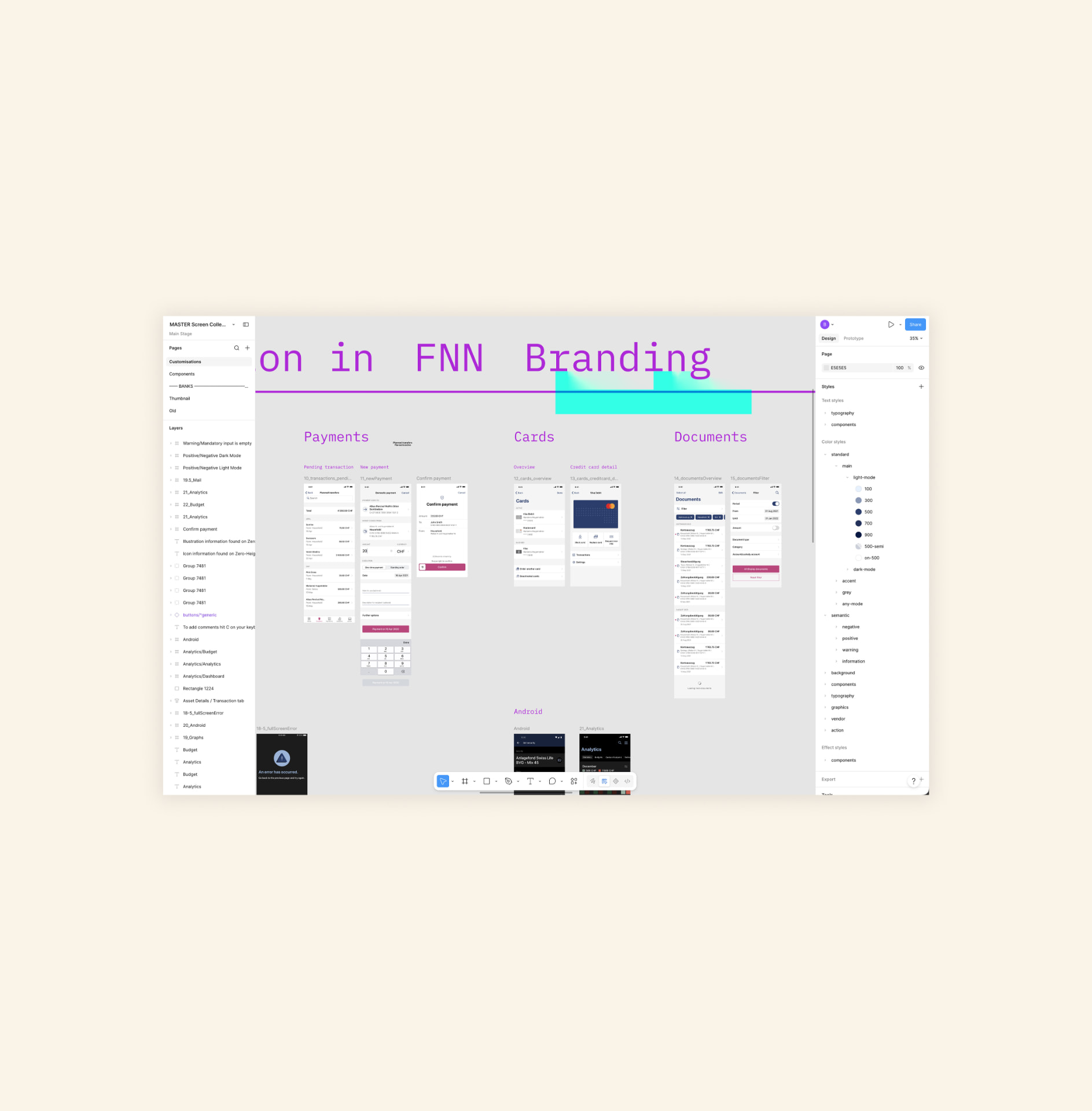 FNN branding design workspace