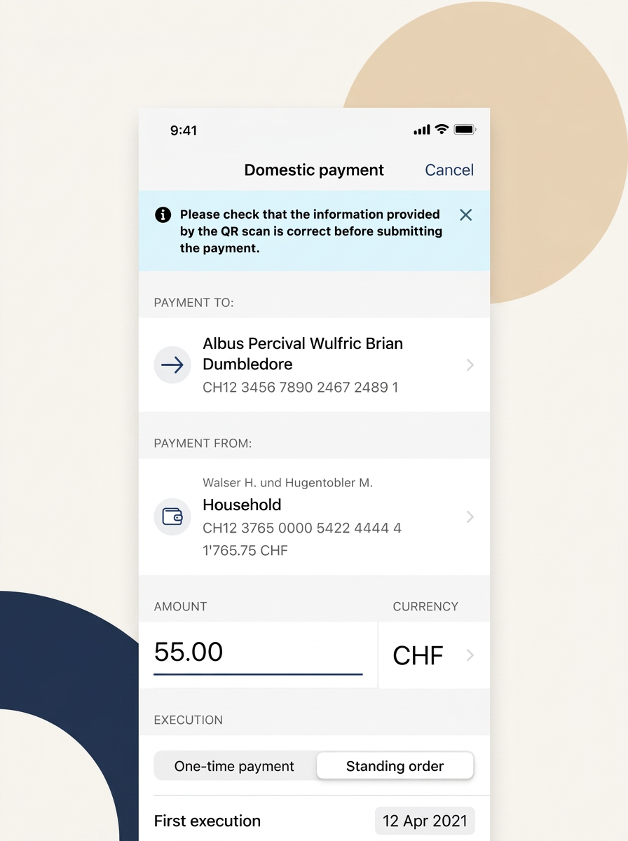 Payment screen