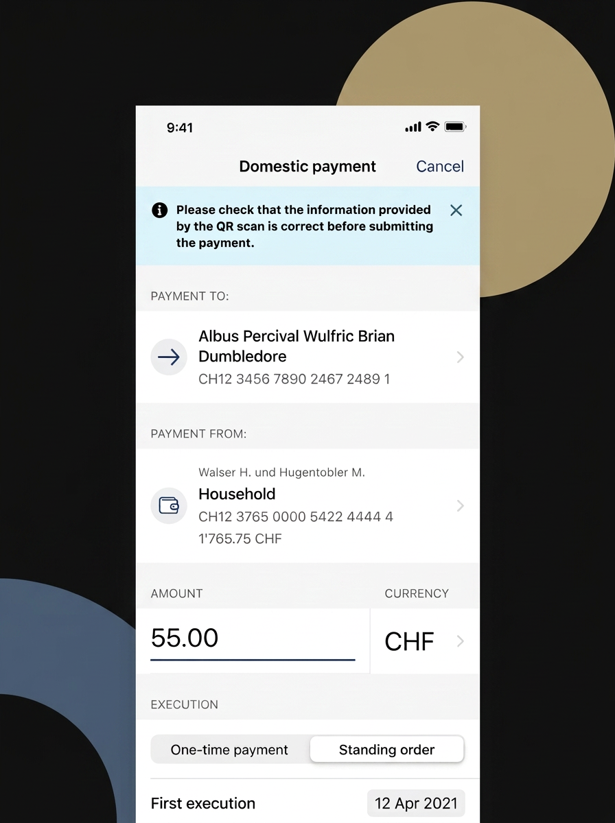 Payment screen